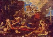 Nicolas Poussin Rinaldo und Armida oil on canvas